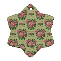 Retro 1880s Flowers Pattern 9 Ornament (snowflake)