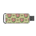 Retro 1880s Flowers Pattern 9 Portable USB Flash (Two Sides) Front