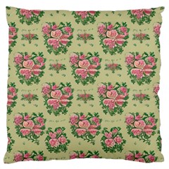 Retro 1880s Flowers Pattern 9 Large Premium Plush Fleece Cushion Case (two Sides)