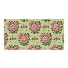 Retro 1880s Flowers Pattern 9 Satin Wrap 35  X 70 