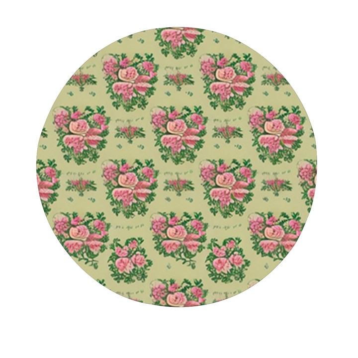 Retro 1880s Flowers Pattern 9 Mini Round Pill Box