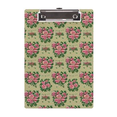 Retro 1880s Flowers Pattern 9 A5 Acrylic Clipboard by patterns123