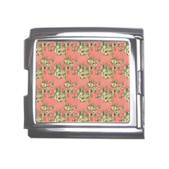 Retro 1880s Flowers Pattern 12 Mega Link Italian Charm (18mm)