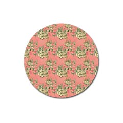 Retro 1880s Flowers Pattern 12 Magnet 3  (round)