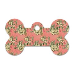 Retro 1880s Flowers Pattern 12 Dog Tag Bone (one Side)