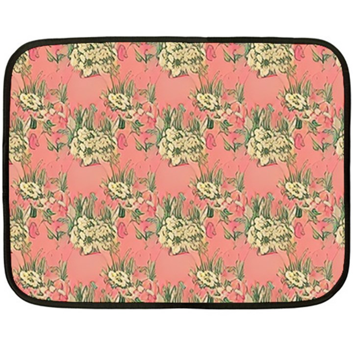 Retro 1880s Flowers Pattern 12 Two Sides Fleece Blanket (Mini)