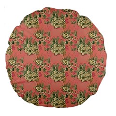 Retro 1880s Flowers Pattern 12 Large 18  Premium Round Cushions