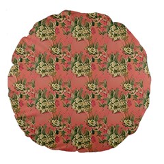 Retro 1880s Flowers Pattern 12 Large 18  Premium Flano Round Cushions