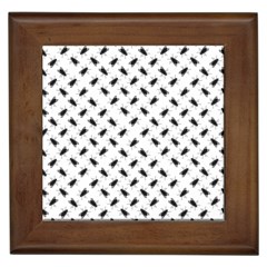 Fly Phot Motif Seamless Black And White Pattern Framed Tile