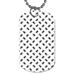 Fly Phot Motif Seamless Black And White Pattern Dog Tag (one Side)