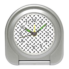 Fly Phot Motif Seamless Black And White Pattern Travel Alarm Clock