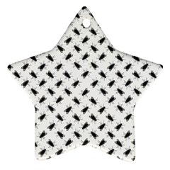 Fly Phot Motif Seamless Black And White Pattern Star Ornament (two Sides)