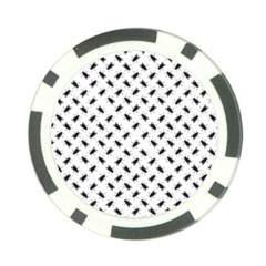 Fly Phot Motif Seamless Black And White Pattern Poker Chip Card Guard (10 Pack)