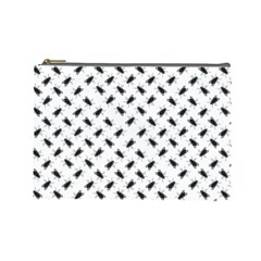 Fly Phot Motif Seamless Black And White Pattern Cosmetic Bag (large)