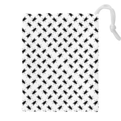 Fly Phot Motif Seamless Black And White Pattern Drawstring Pouch (5xl)