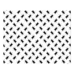 Fly Phot Motif Seamless Black And White Pattern Premium Plush Fleece Blanket (large)