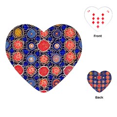 Retro Geometric Shapes And Flowers 3 Playing Cards Single Design (heart)