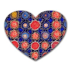 Retro Geometric Shapes And Flowers 3 Heart Mousepad