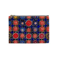 Retro Geometric Shapes And Flowers 3 Cosmetic Bag (medium)