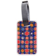 Retro Geometric Shapes And Flowers 3 Luggage Tag (two Sides)