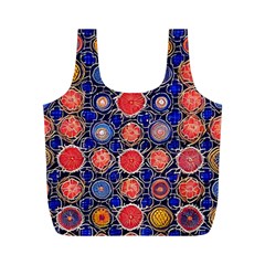 Retro Geometric Shapes And Flowers 3 Full Print Recycle Bag (m)