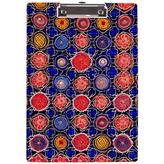 Retro Geometric Shapes And Flowers 3 A4 Acrylic Clipboard by violetheavensky