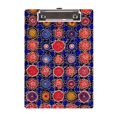 Retro Geometric Shapes And Flowers 3 A5 Acrylic Clipboard by violetheavensky