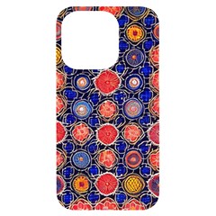 Retro Geometric Shapes And Flowers 3 Iphone 14 Pro Black Uv Print Case