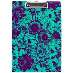 Mid Century Retro Floral 1970s 1960s Pattern 101 A4 Acrylic Clipboard