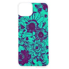 Mid Century Retro Floral 1970s 1960s Pattern 101 Iphone 15 Tpu Uv Print Case by violetheavensky