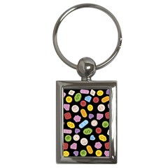 Ecstasy Pills Pattern Key Chain (rectangle)