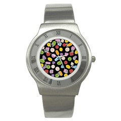 Ecstasy Pills Pattern Stainless Steel Watch