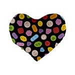 Ecstasy pills pattern Standard 16  Premium Heart Shape Cushions Back