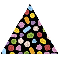 Ecstasy Pills Pattern Wooden Puzzle Triangle