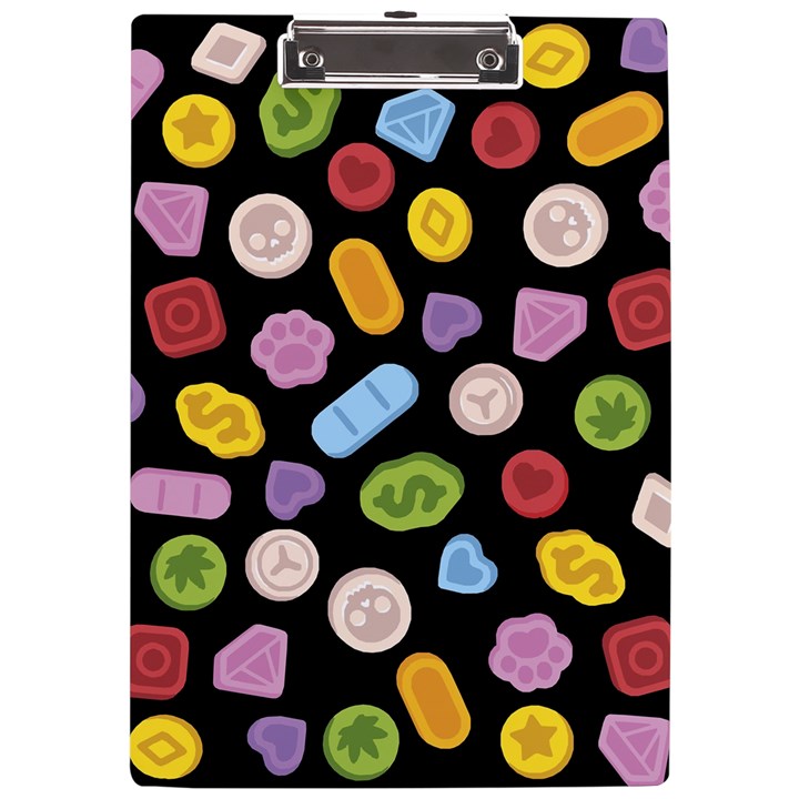 Ecstasy pills pattern A4 Acrylic Clipboard