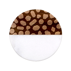 Ecstasy Pills Pattern Classic Marble Wood Coaster (round) 