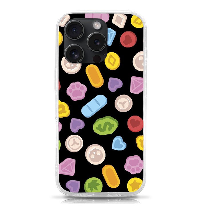 Ecstasy pills pattern iPhone 15 Pro TPU UV Print Case