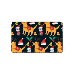 Funny Christmas Pattern Background Magnet (name Card)