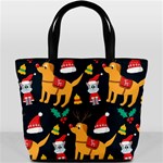 Funny Christmas Pattern Background Bucket Bag Back