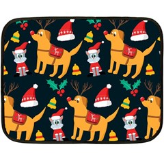 Funny Christmas Pattern Background Two Sides Fleece Blanket (mini)