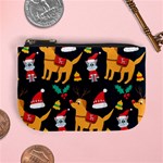 Funny Christmas Pattern Background Mini Coin Purse Front