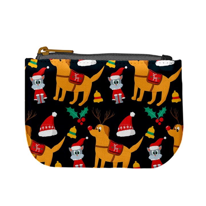 Funny Christmas Pattern Background Mini Coin Purse