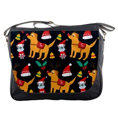 Funny Christmas Pattern Background Messenger Bag