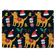 Funny Christmas Pattern Background Cosmetic Bag (xxl)