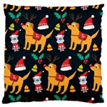 Funny Christmas Pattern Background Standard Premium Plush Fleece Cushion Case (Two Sides) Front