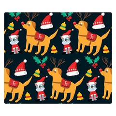 Funny Christmas Pattern Background Two Sides Premium Plush Fleece Blanket (kids Size)