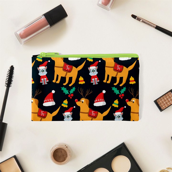 Funny Christmas Pattern Background Cosmetic Bag (XS)