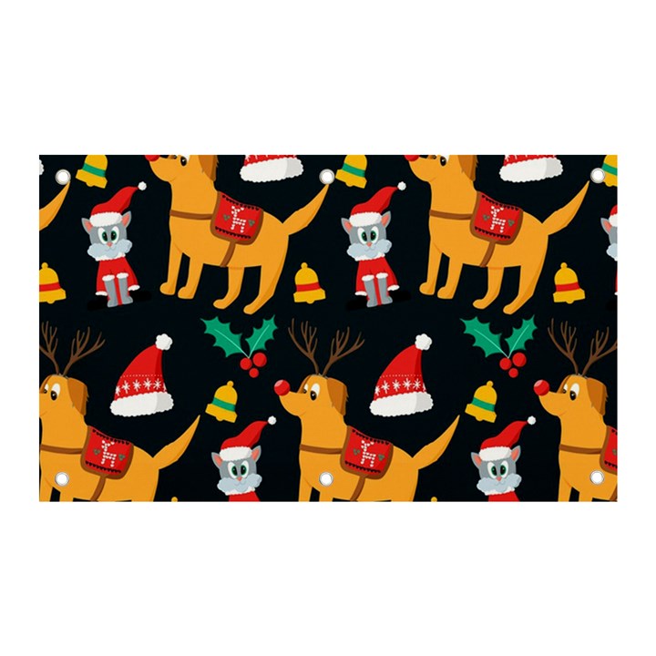 Funny Christmas Pattern Background Banner and Sign 5  x 3 