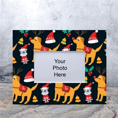 Funny Christmas Pattern Background White Tabletop Photo Frame 4 x6 