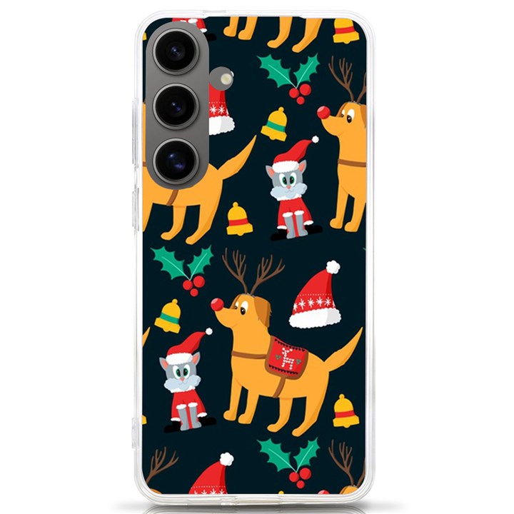 Funny Christmas Pattern Background Samsung Galaxy S24 Ultra 6.9 Inch TPU UV Case